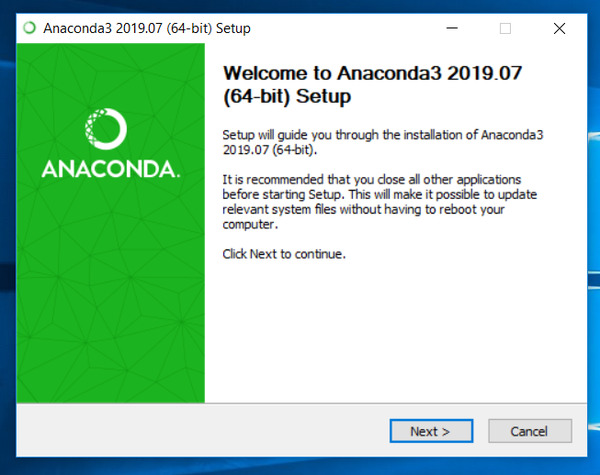 anaconda for windows 10 subsystem