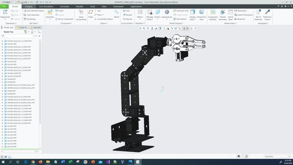 DIY 6 Dof & 6 Achs Rotationsmechanische Roboterarm Manipulator Kits mit 6 