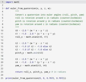 How To Convert a Quaternion Into Euler Angles in Python