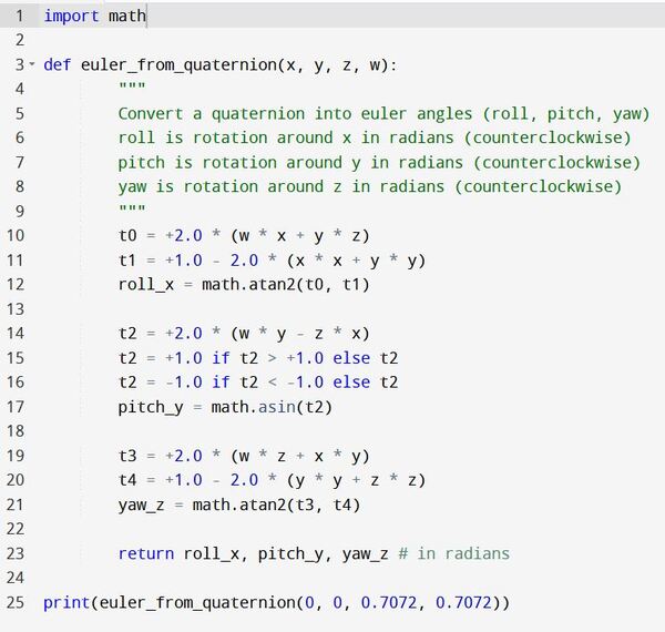 How To Convert A Quaternion Into Euler Angles In Python Automatic Addison