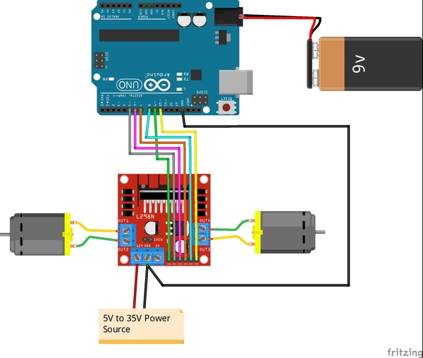 Fritzing l298n